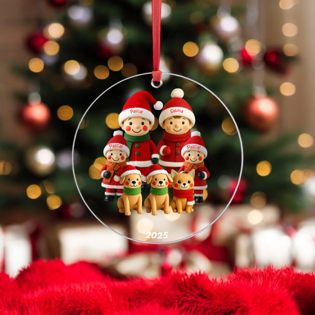 Familienmitglieder mit 1-9 Personen - Personalisierter Baumschmuck