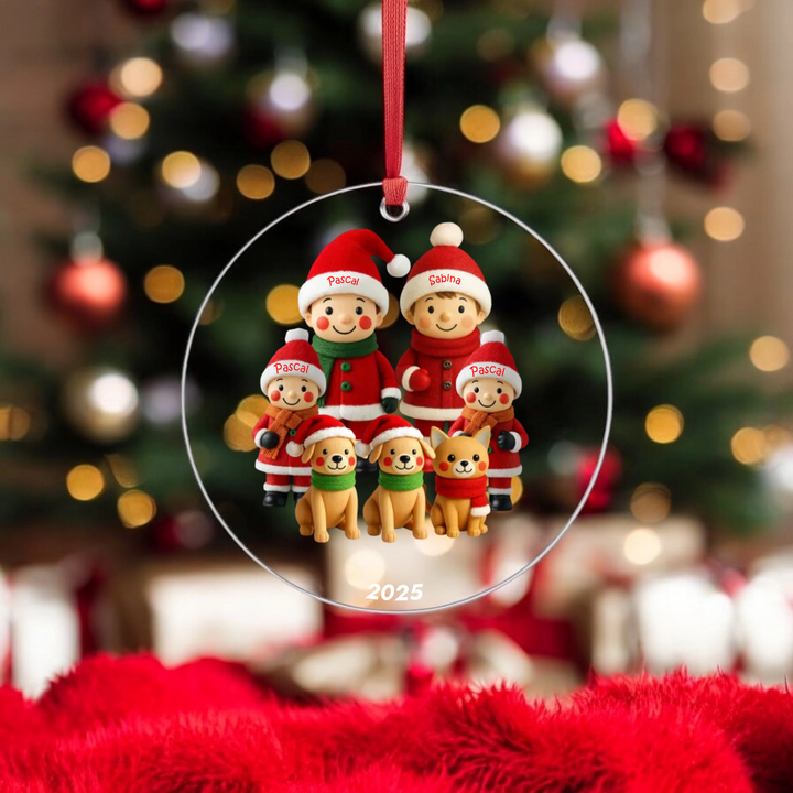 Familienmitglieder mit 1-9 Personen - Personalisierter Baumschmuck