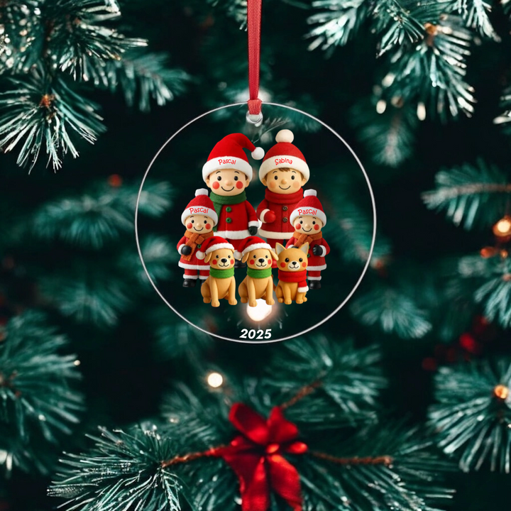 Familienmitglieder mit 1-9 Personen - Personalisierter Baumschmuck