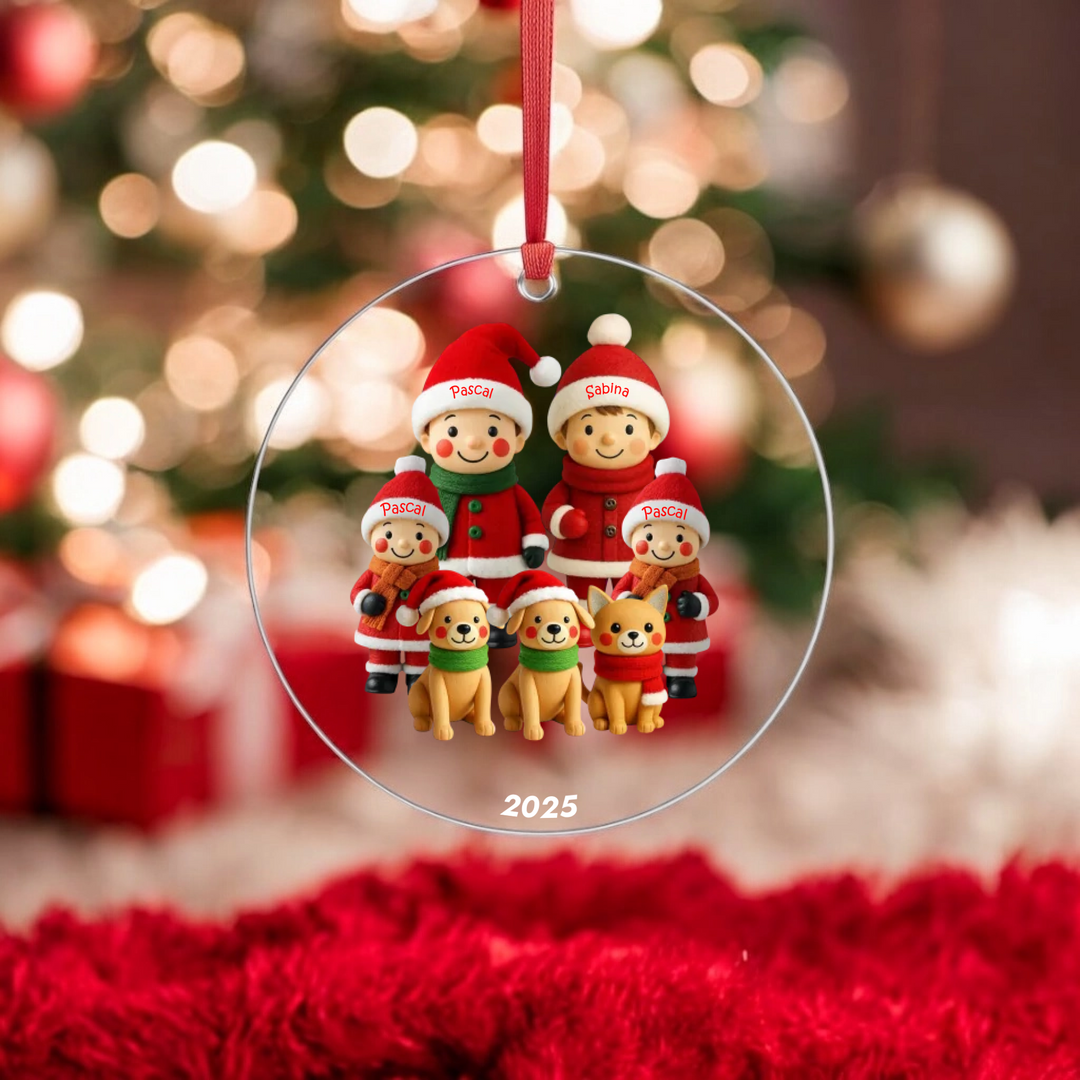 Familienmitglieder mit 1-9 Personen - Personalisierter Baumschmuck
