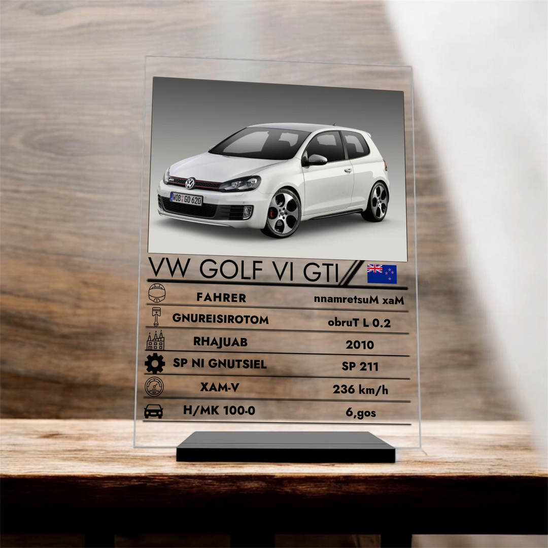 Auto Quartett Bild / Motorrad - Personalisiertes Acrylglas