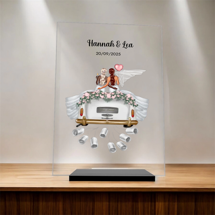"Just Married" - Personalisierte Acryltafel als Geldgeschenk | LGBTQ Couples