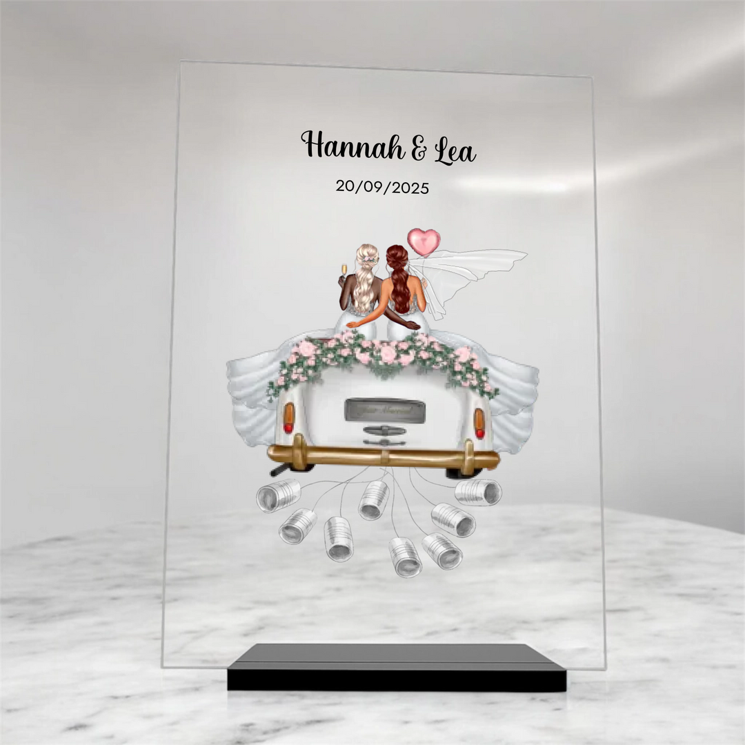 "Just Married" - Personalisierte Acryltafel als Geldgeschenk | LGBTQ Couples
