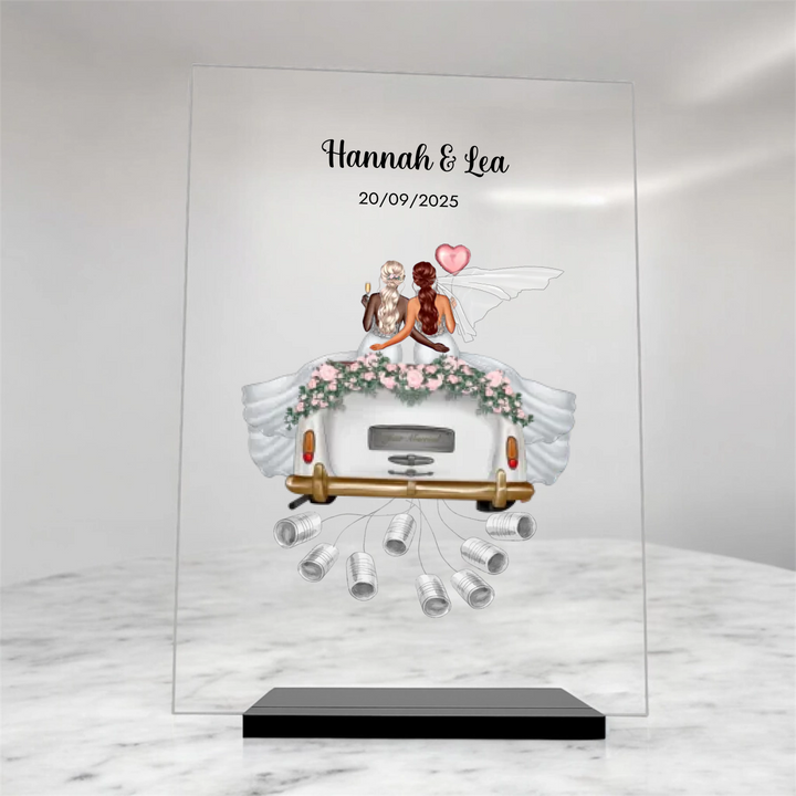 "Just Married" - Personalisierte Acryltafel als Geldgeschenk | LGBTQ Couples