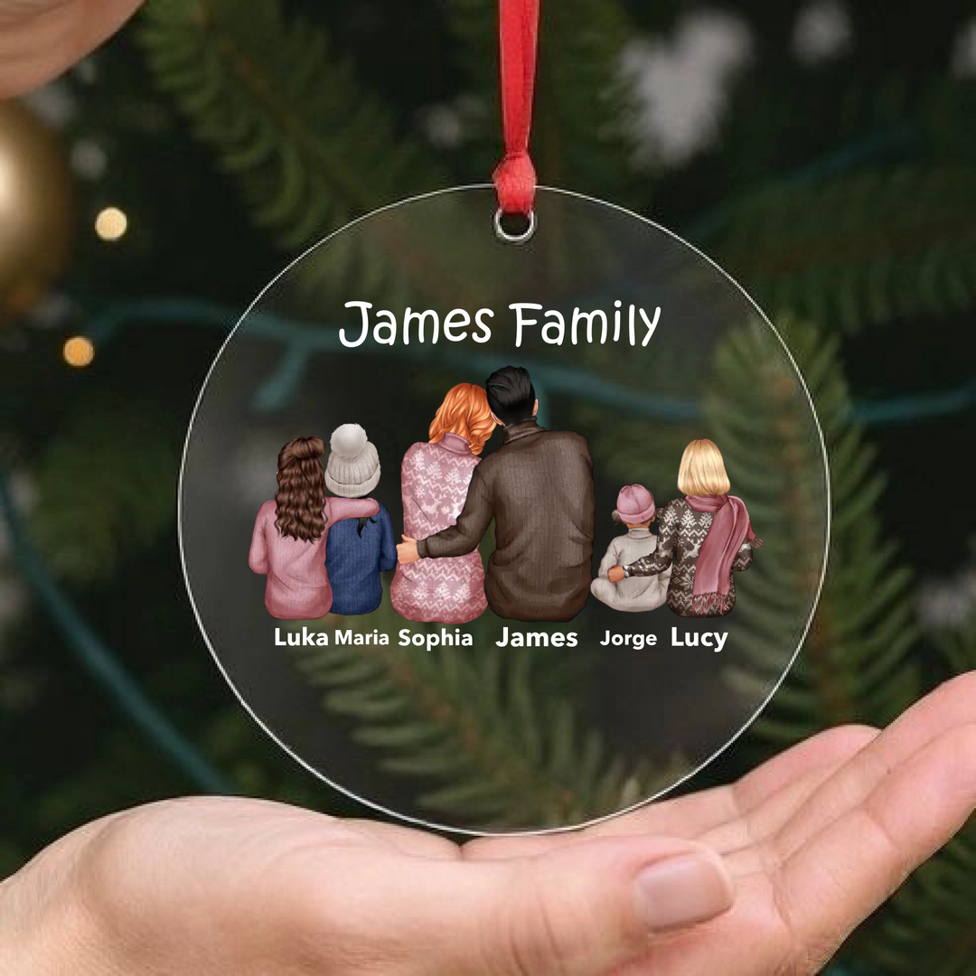 Personalisierte Acryl-Weihnachtsdeko für die Familie