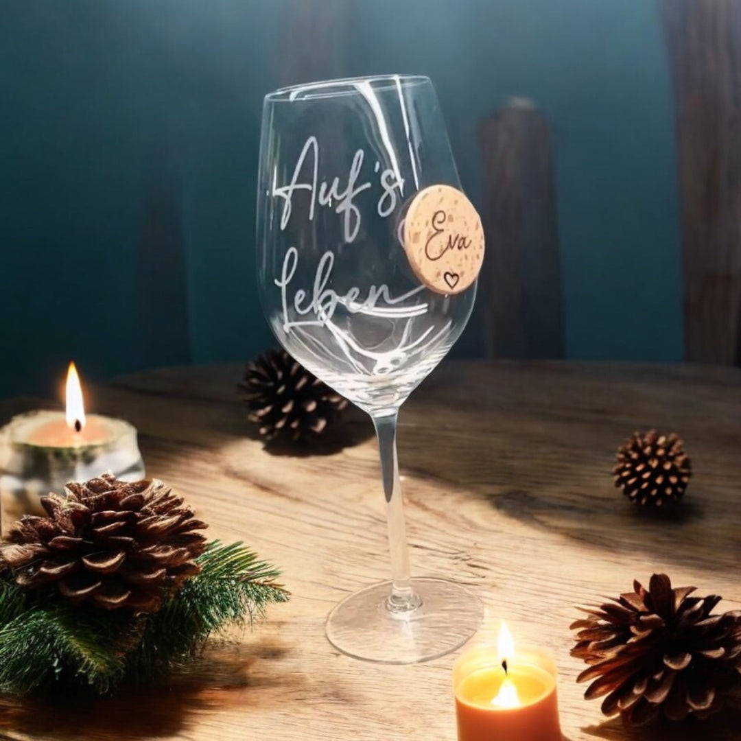 Personalisierter Holzmagnet für Glas