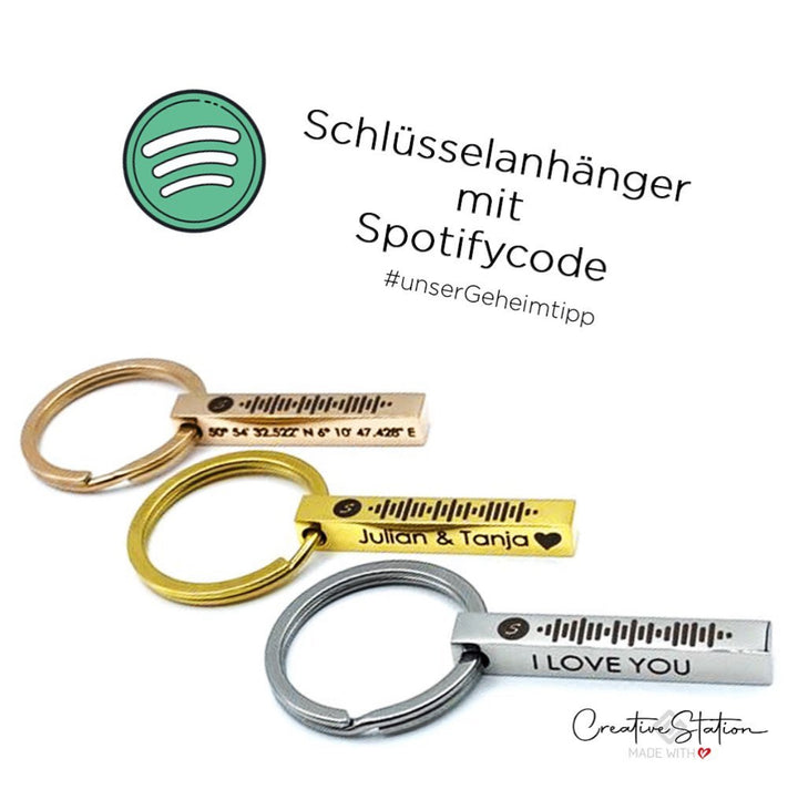 Personalisierter Scannbarer Spotify Code Schlüsselanhänger
