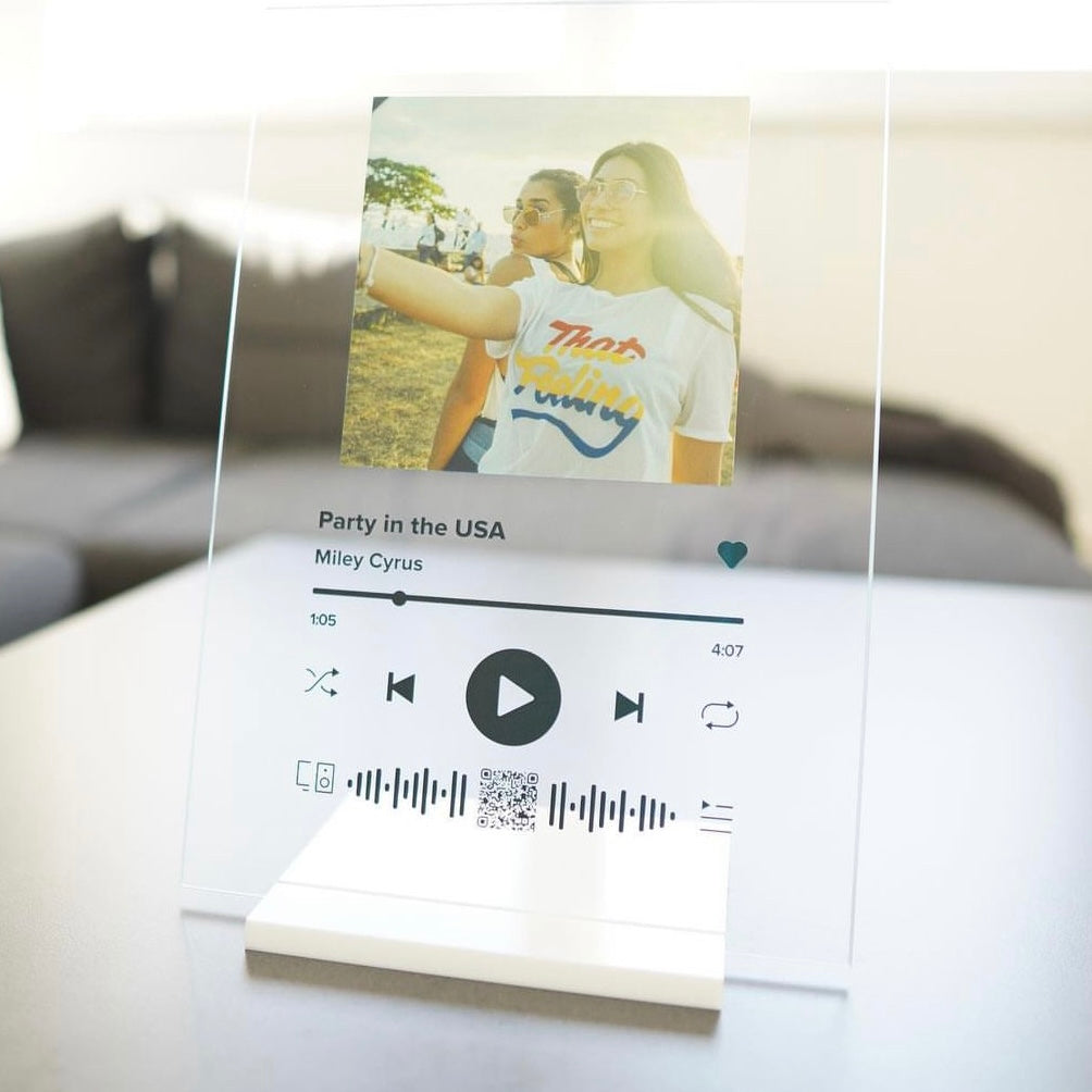 Personalisiertes Spotify Glas mit Acryl Sockel
