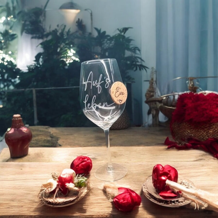 Personalisierter Holzmagnet für Glas