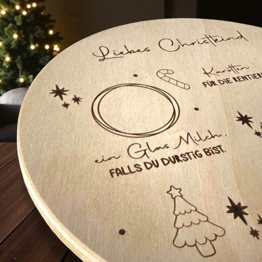 Weihnachtsplatte aus Holz