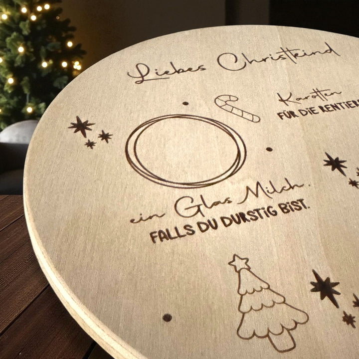 Weihnachtsplatte aus Holz