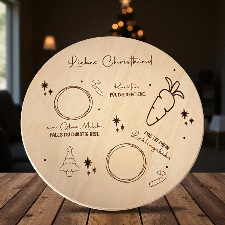 Weihnachtsplatte aus Holz
