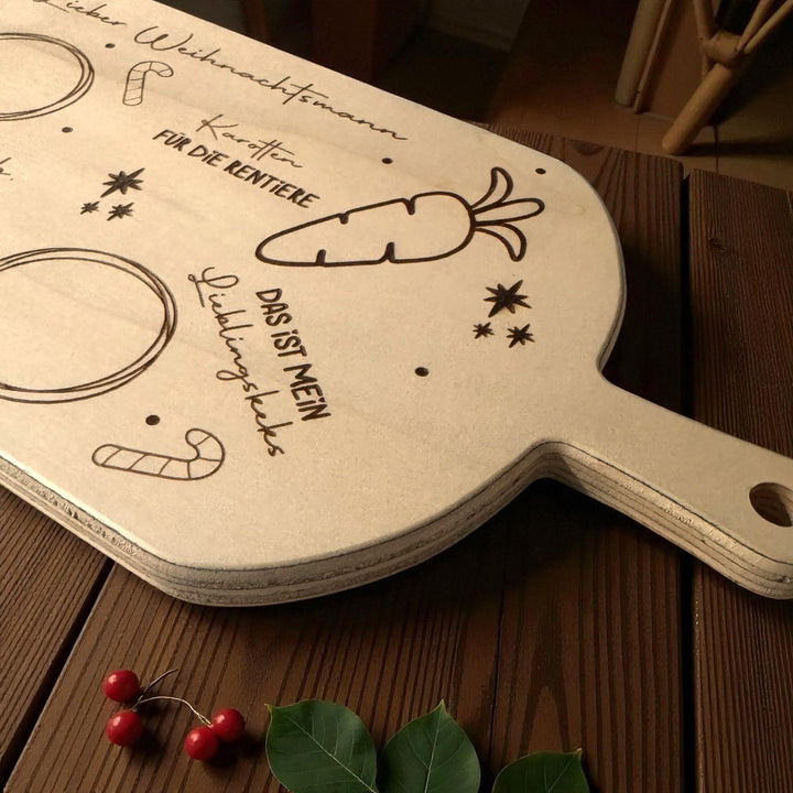 Weihnachtsplatte aus Holz