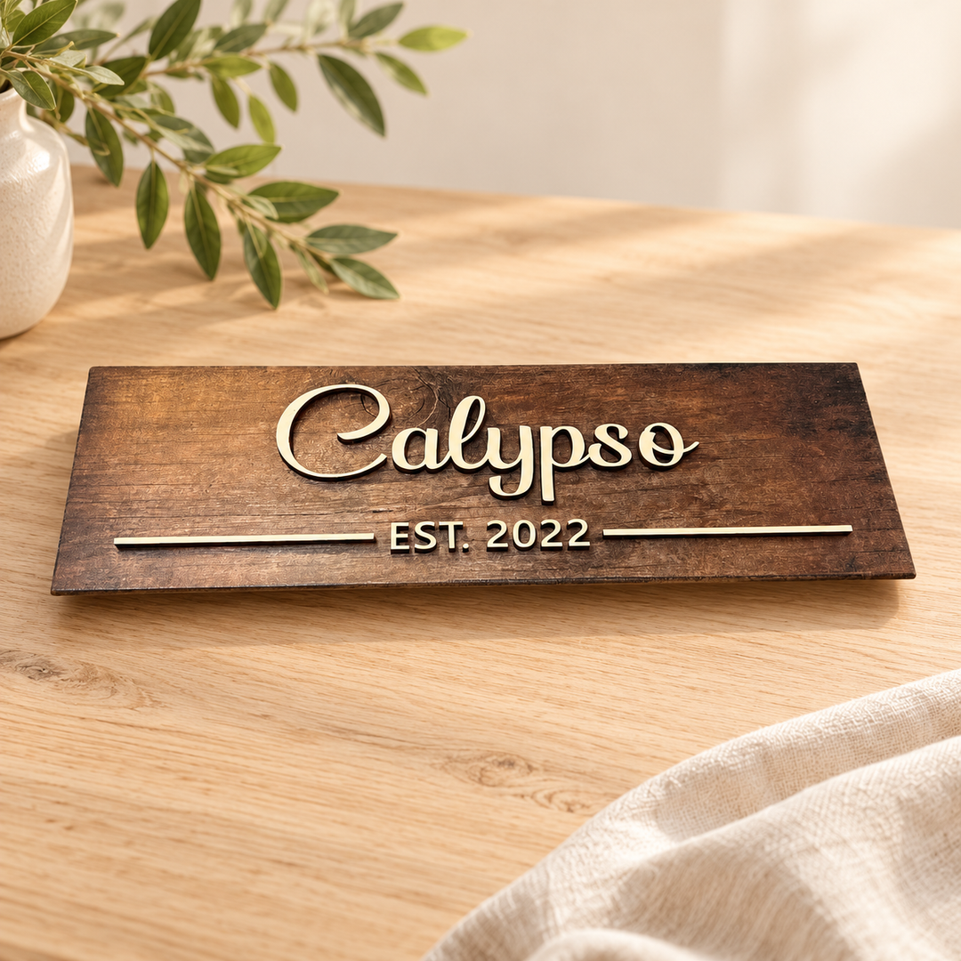 Personalisiertes Namensschild aus Holz
