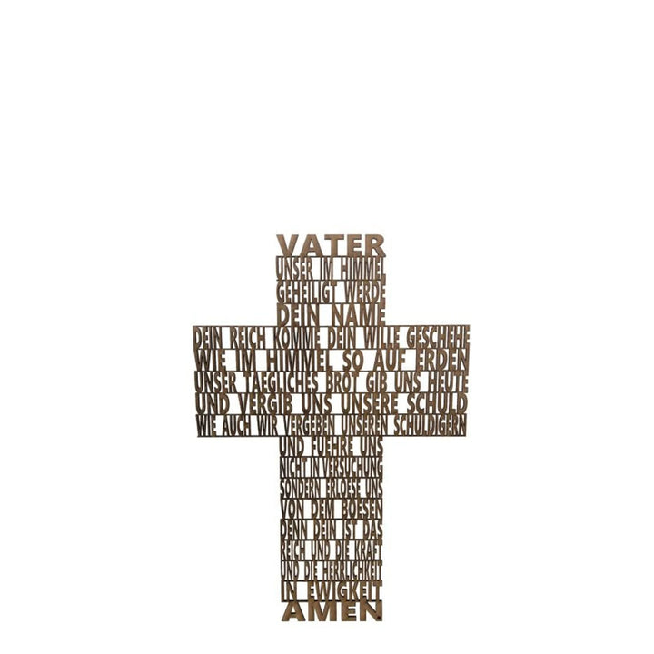 3D-Schriftzug des Vater Unser Kreuz