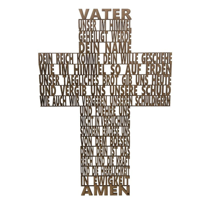 3D-Schriftzug des Vater Unser Kreuz