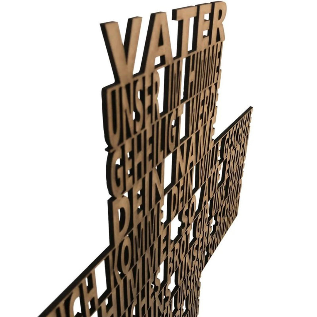 3D-Schriftzug des Vater Unser Kreuz