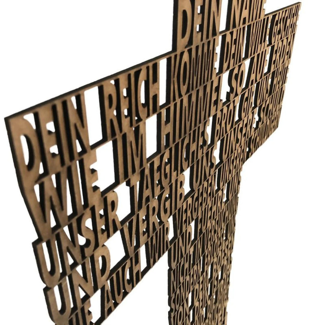 3D-Schriftzug des Vater Unser Kreuz