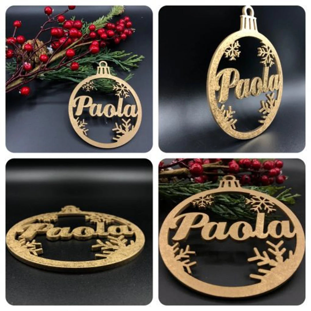 Personalisierter Christbaumschmuck aus Holz