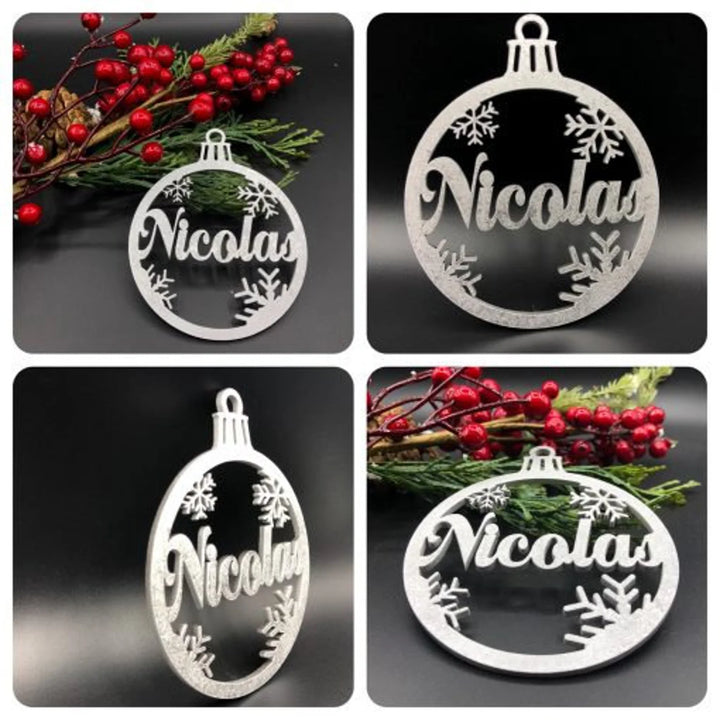 Personalisierter Christbaumschmuck aus Holz