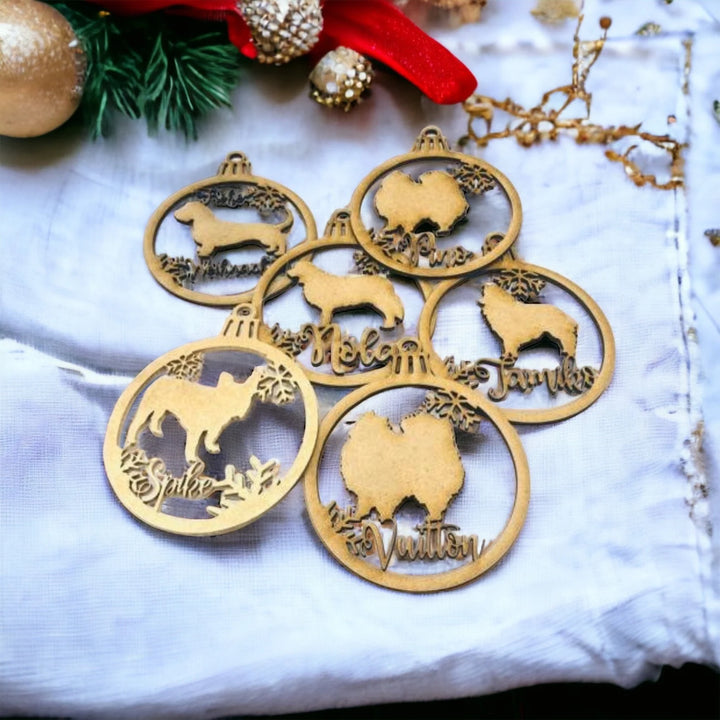 Personalisierter Weihnachtsschmuck für Hunderassen
