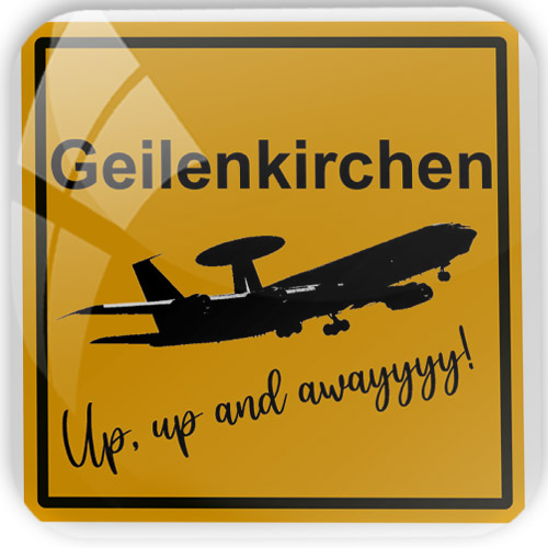 Kühlschrankmagnet "Geilenkirchen - Up, up and away"